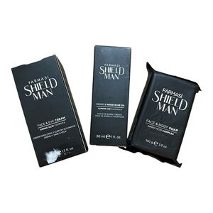 Farmasi Shield Man Men’s Grooming Set – Face Cream, Beard Oil & Face & Body Soap